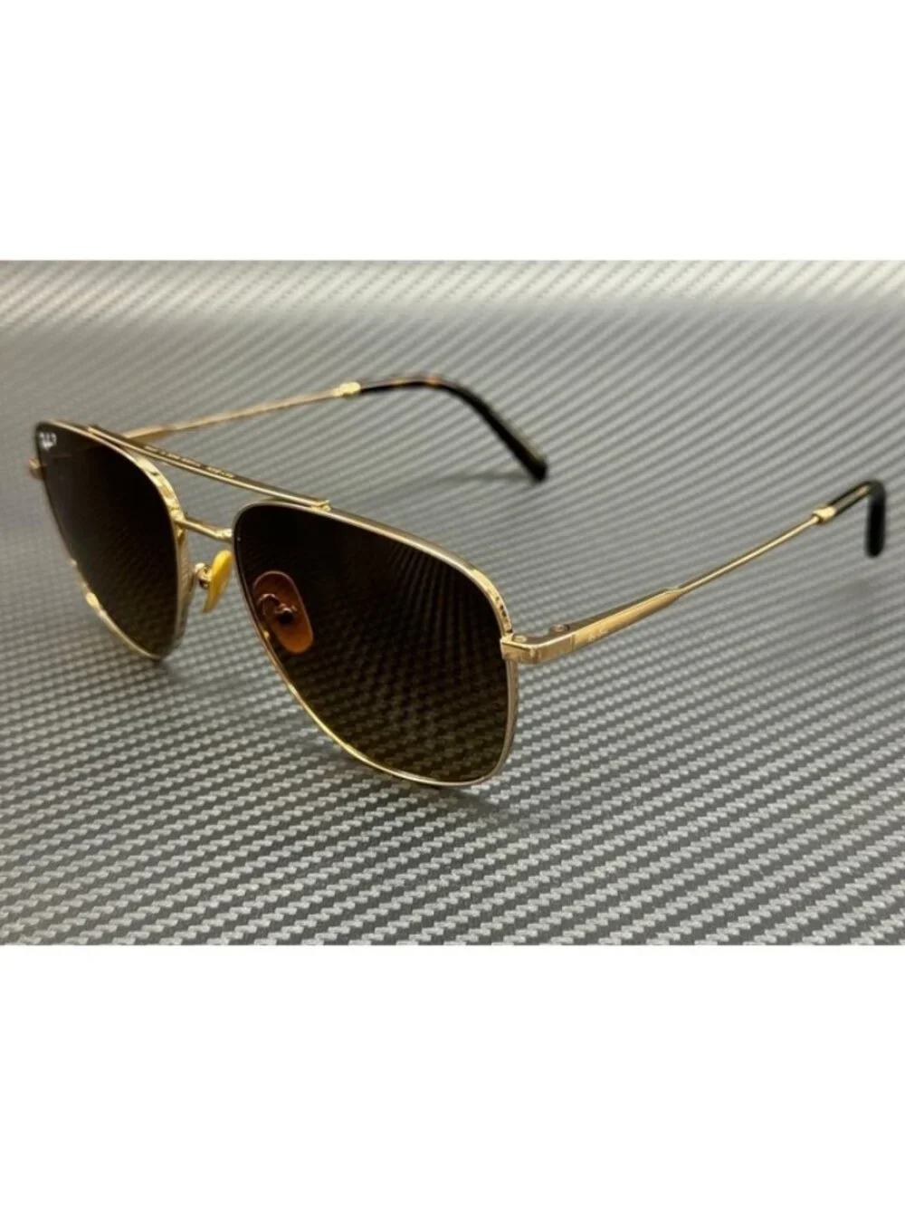 New Ray-Ban Men Gold Sunglasses 59-17-145